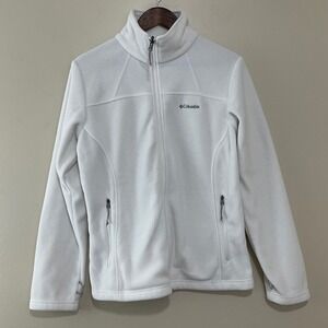 Columbia Fast Trek II Fleece Jacket Full Zip White Layering Active‎ Womens Large
